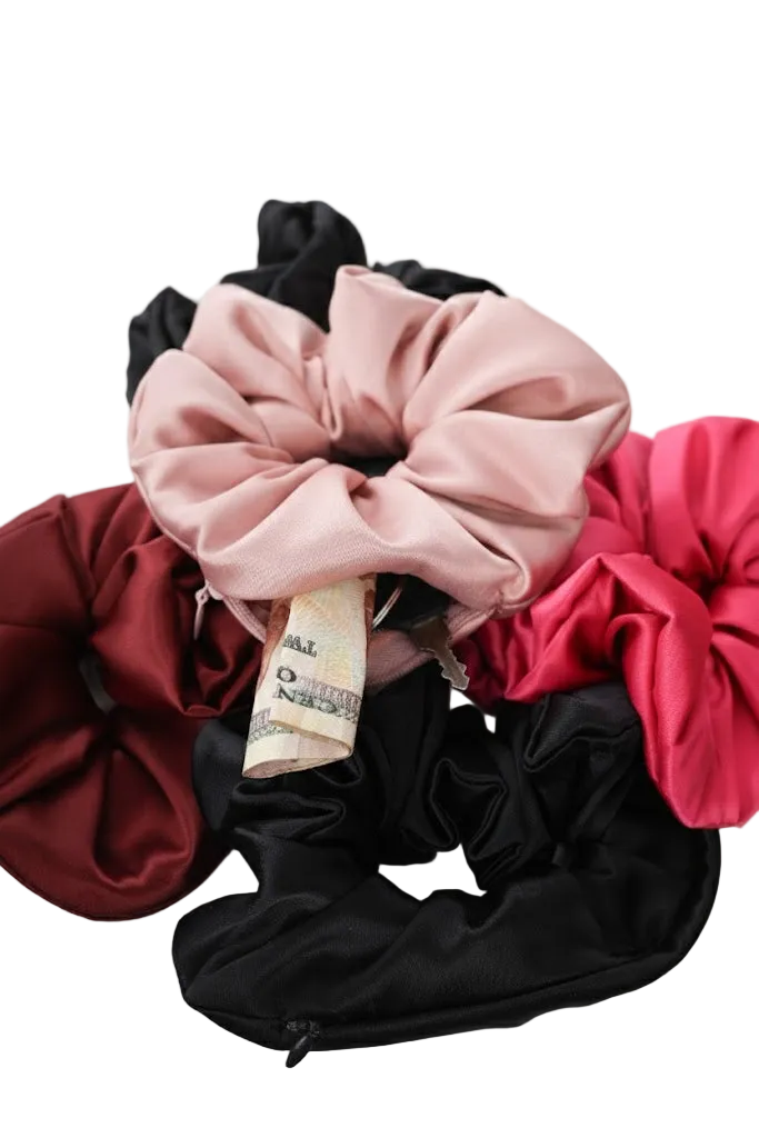 Satin Zipper Scrunchie