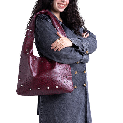 Burgundy Dot Edgy