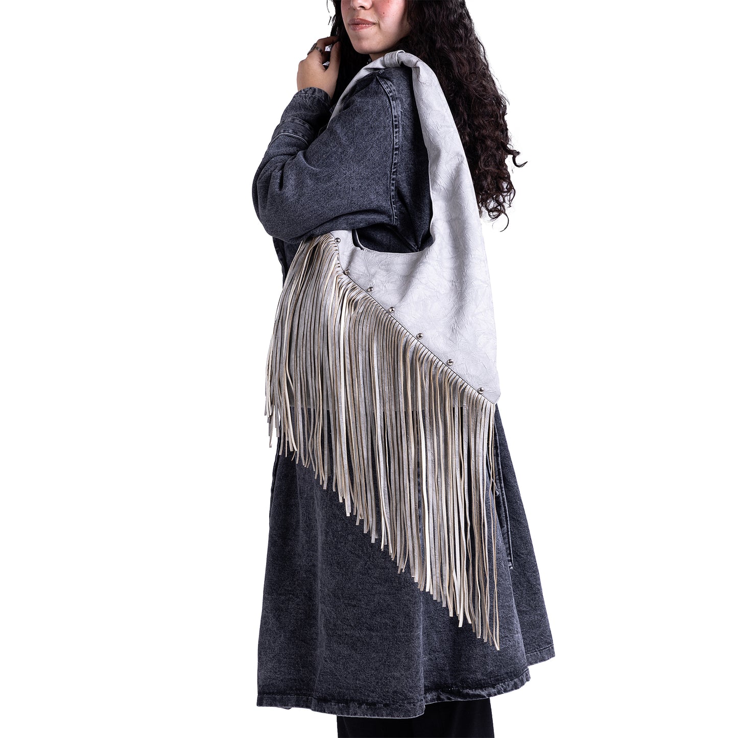 Grey Asymmetrical Fringes