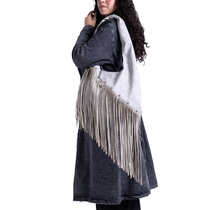 Grey Asymmetrical Fringes