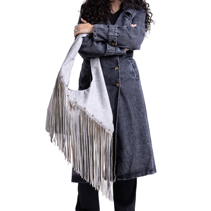 Grey Asymmetrical Fringes