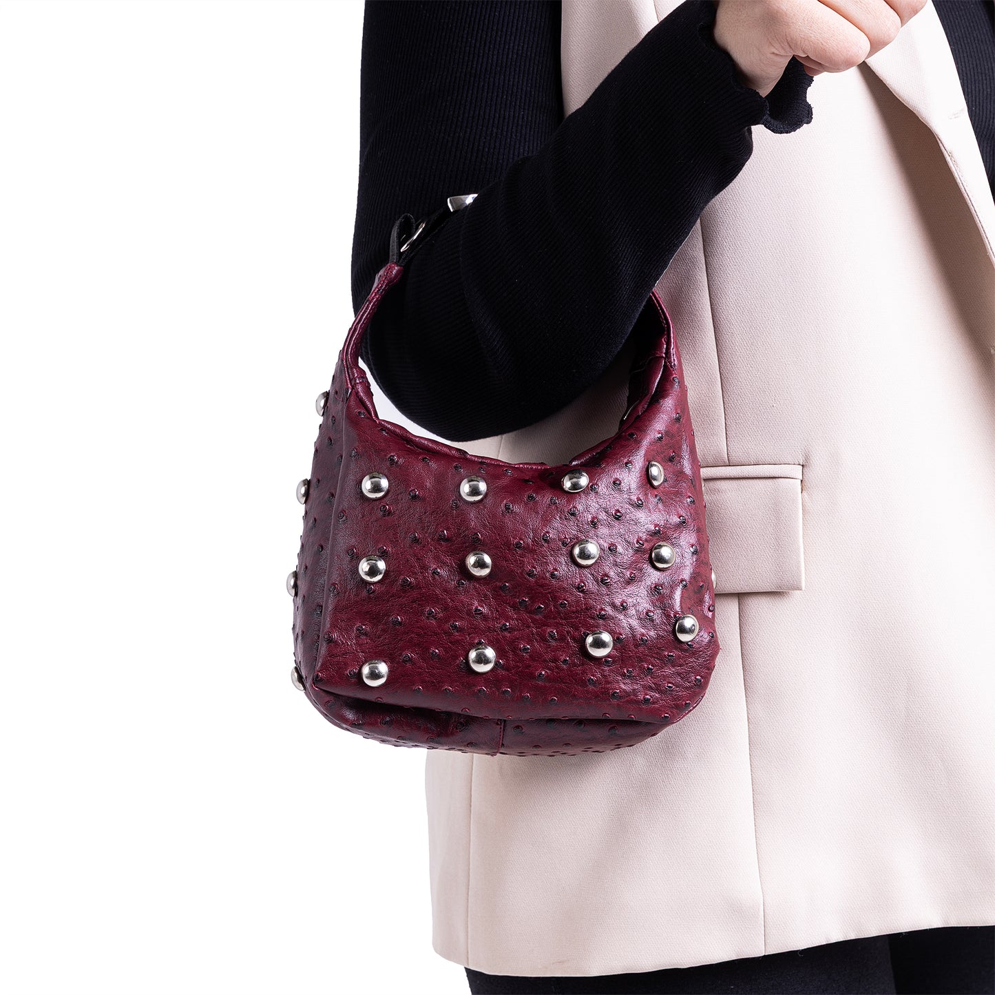 Mini Burgundy Dot Edgy