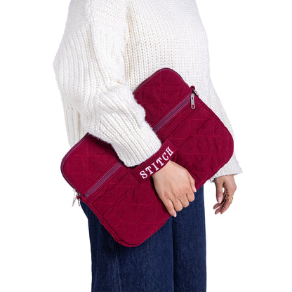 Burgundy velour Laptop Sleeve