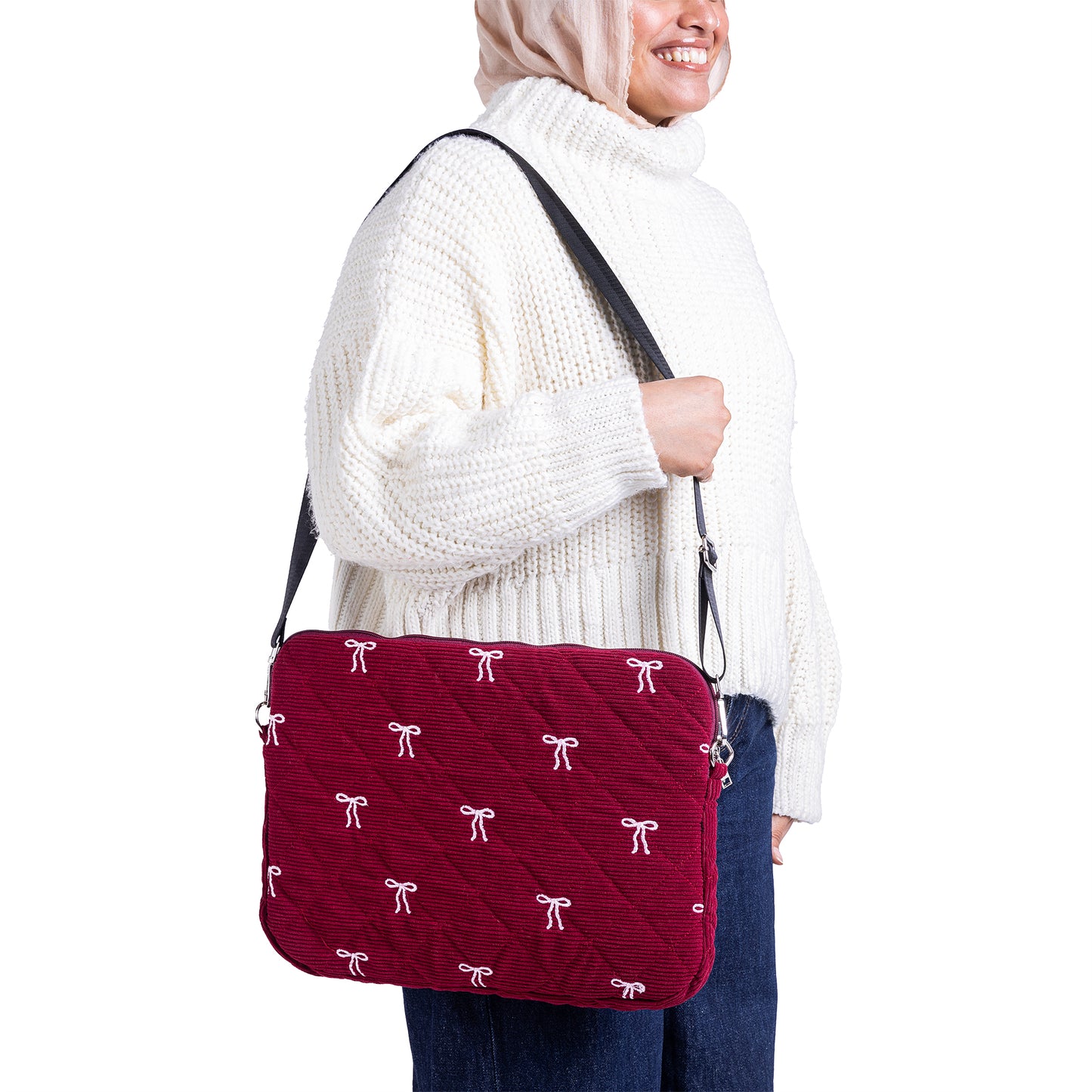 Burgundy velour Laptop Sleeve