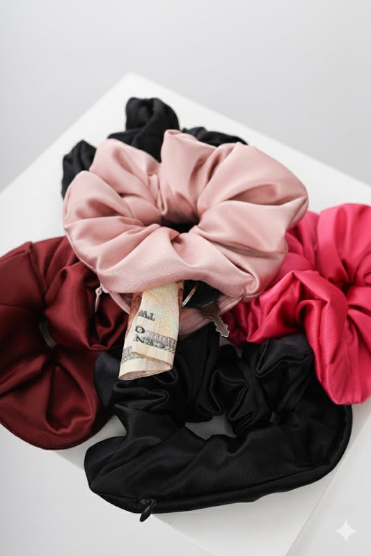 Satin Zipper Scrunchie